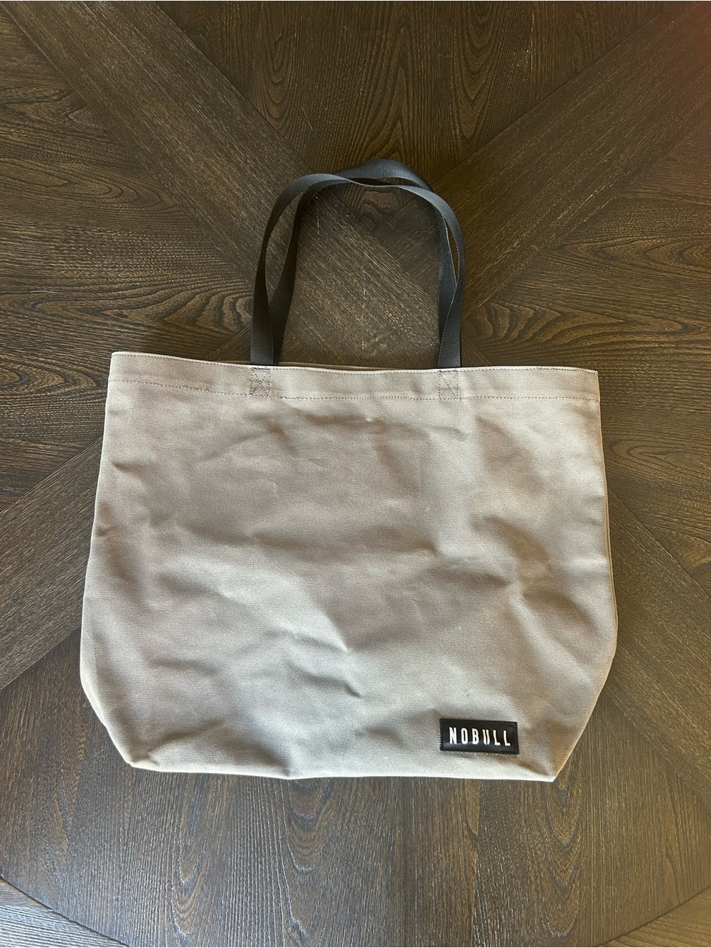 NOBULL Gray Large Waxed Canvas Tote with Black Logo Patch